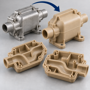 metal to plastic housing conversion